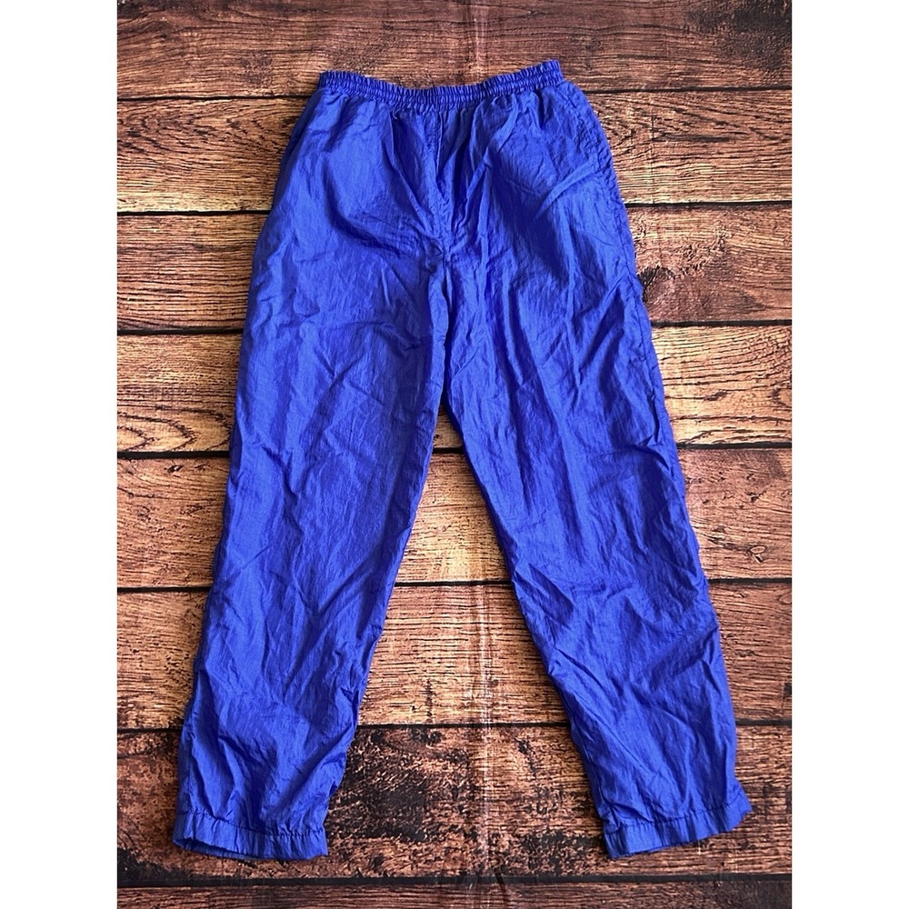 Vintage Y2K Blue Track Pants Men Streetwear Made in Hong Kong Retro